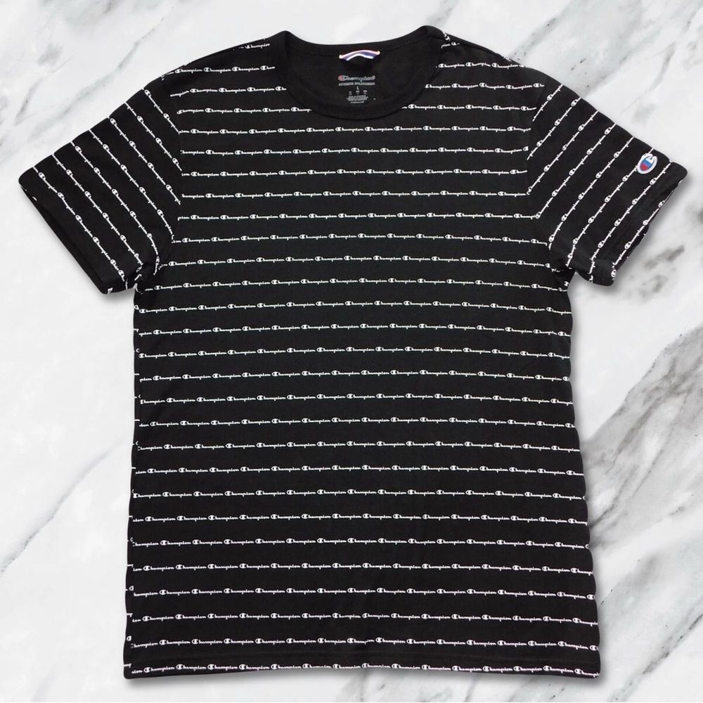 Champion Black Striped Men's T-Shirt